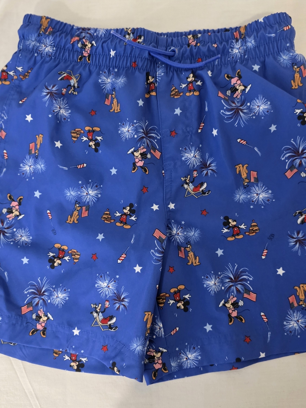 Disney Mickey Mouse Board Shorts Swim Trunks Youth L 10 12 Blue Minnie Pluto